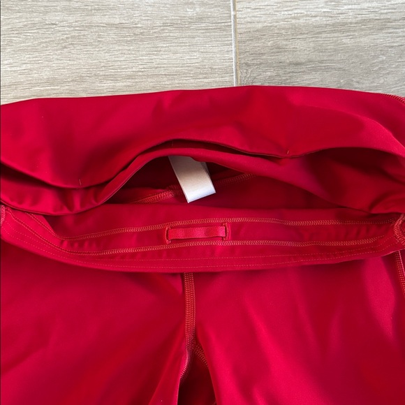 Lululemon Dark Red Fast and Free Leggings With Pockets Size 10 - Picture 10 of 15